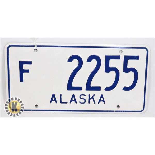 #662 U.S.A. LICENCE PLATE ALASKA F2255 AMERICA