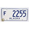Image 1 : #662 U.S.A. LICENCE PLATE ALASKA F2255 AMERICA