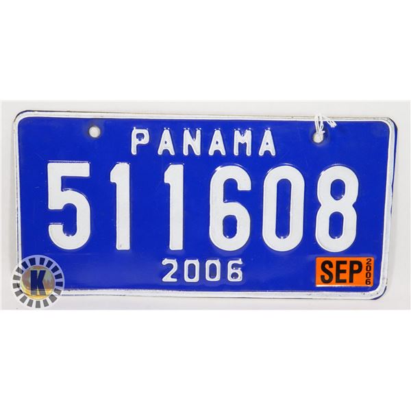 #665  LICENCE PLATE PANAMA 2006 511608