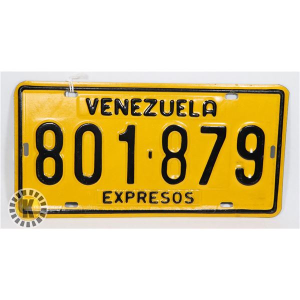 #668  LICENCE PLATE VENEZUELA EXPRESSOS 801-879