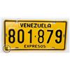 Image 1 : #668  LICENCE PLATE VENEZUELA EXPRESSOS 801-879
