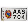 Image 1 : #670  LICENCE PLATE 1988 AUSTRALIA NSW NEW SOUTH