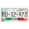 Image 1 : #673  LICENCE PLATE MEXICO OAXACA STATE