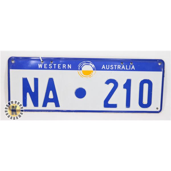 #678  LICENCE PLATE WESTERN AUSTRALIA NA-210