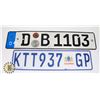 Image 1 : #683  LICENCE PLATE  EU + SOUTH AFRICA KTT937 GP