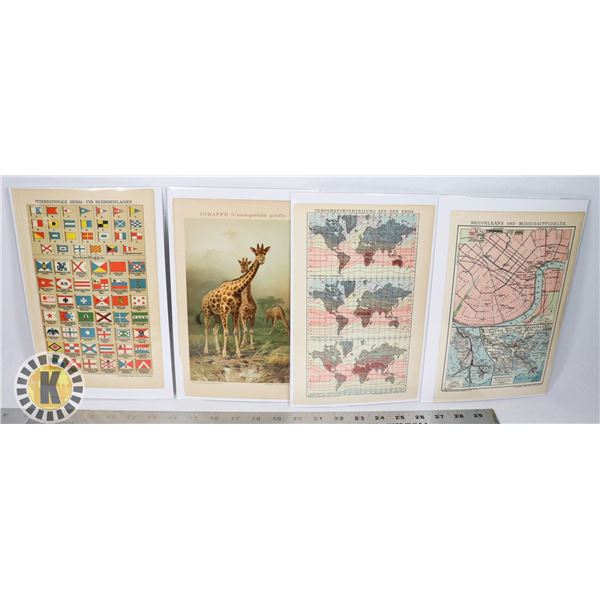 BUNDLE OF VINTAGE MAP PRINTS, PLATES, AND COLOUR