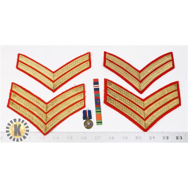 BUNDLE OF ARMY CHEVRON RANK AND MEDAL BAR