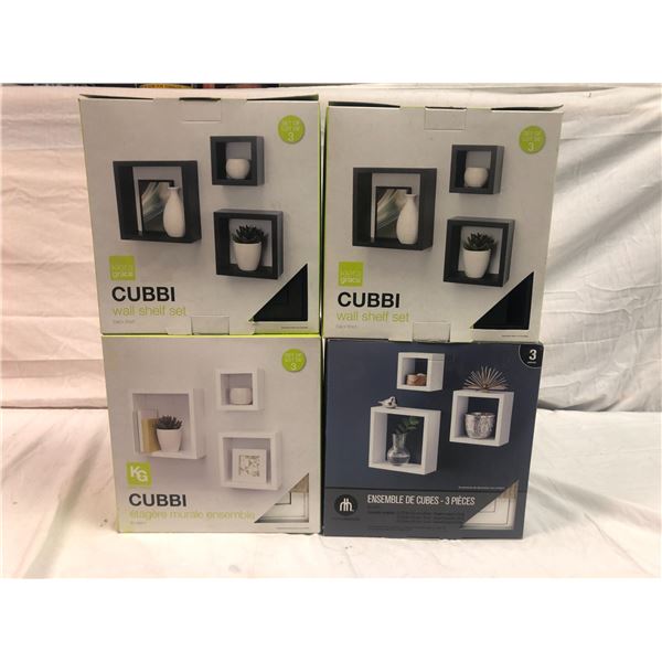 4 Cube Wall Shelf Sets