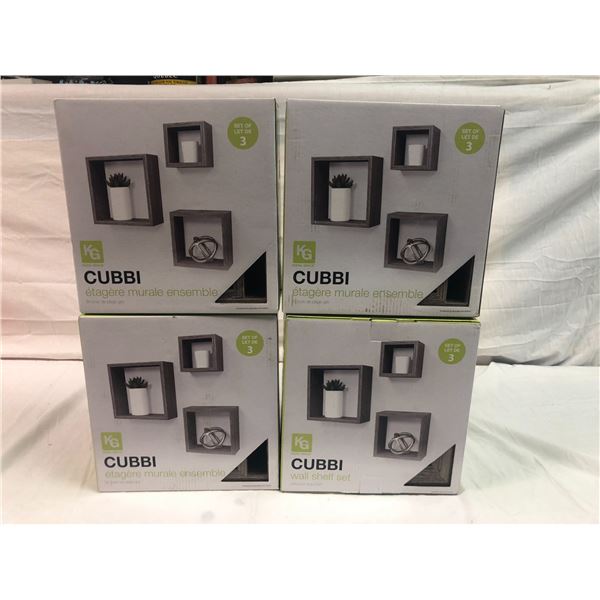 4 Cube Wall Shelf Sets