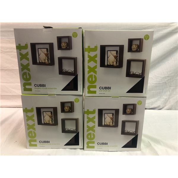 4 Cube Wall Shelf Sets