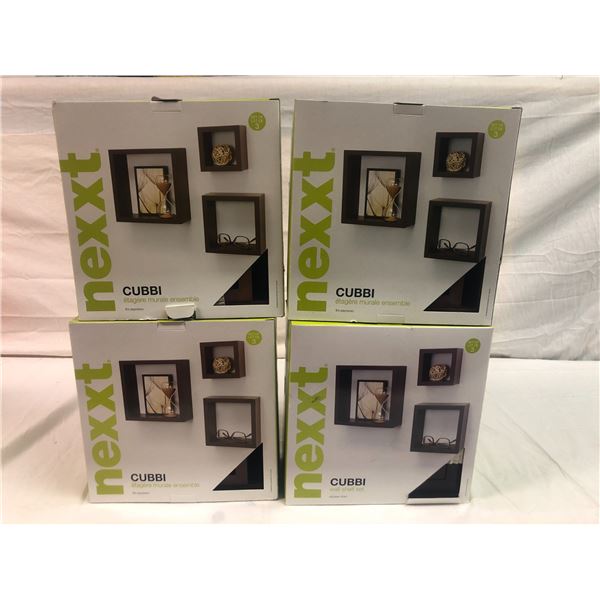 4 Cube Wall Shelf Sets