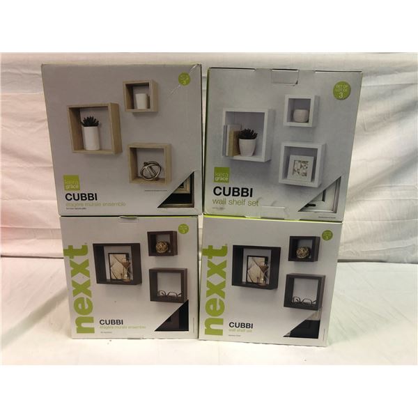 4 Cube Wall Shelf Sets
