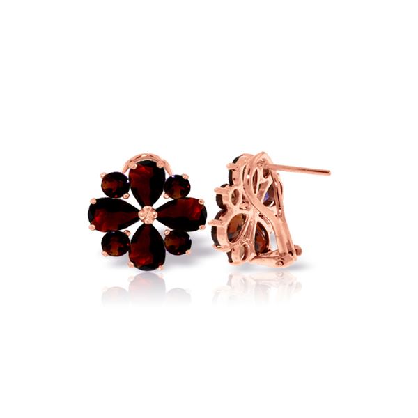 Genuine 4.85 ctw Garnet Earrings 14KT Rose Gold - REF-58H4X