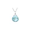 Genuine 8.5 ctw Blue Topaz Necklace 14KT White Gold - REF-26Z9N