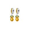 Image 1 : Genuine 14.3 ctw Peridot & Citrine Earrings 14KT White Gold - REF-82R9P