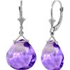 Genuine 17 ctw Amethyst Earrings 14KT White Gold - REF-38F2Z