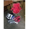Image 1 : COOLER BAGS, 3 FOLDING CAMP CHAIRS AND CAMPING ITEMS