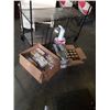 Image 1 : BOX OF LIGHTING, 2 EXIT SIGNS, KEYBOARD, OTT LITE AND ESTATE GOODS