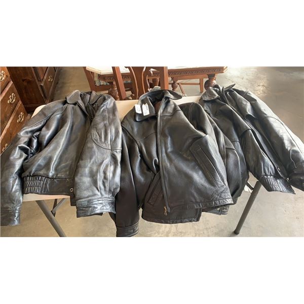 THREE LEATHER JACKETS SIZE MEDIUM DANIER, BOULEVARD CLUB AND MITCHELL