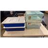 Image 1 : 5 STORAGE CONTAINERS - 2 TOTES AND 3 CLAMSHELL SNAP CASES