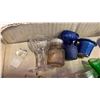 Image 2 : TRAY OF GLASS EYE WASH CUPS, SMALL BOTTLES AND TIN OIL CAN