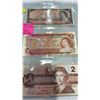 Image 3 : LAST 3 ISSUES OF THE CANADIAN 2 DOLLAR BILLS 1954, 1974, 1986