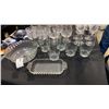 Image 2 : CRYSTAL GLASSES AND STEMWARE, PINK GLASSES, LIDDED CRYSTAL DISH AND OTHER SERVING PIECES