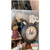 Image 7 : TWO TOTES OF VARIOUS COLLECTIBLE AND BURL CLOCK