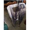 Image 2 : 2 GLASS VASES WITH DECORATIVE STICKS
