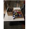 Image 1 : TRAY OF COLLECTABLE TOY CARS, CHECKERED FLAG AND COCA COLA AND 7UP BOTTLES