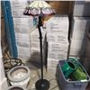 Image 1 : METAL FLOOR LAMP WITH STAINED GLASS SHADE
