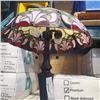 Image 3 : METAL FLOOR LAMP WITH STAINED GLASS SHADE