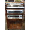 Image 2 : JVC STEREO RECEIVER AND RECORD PLAYER IN CABINET AND PAIR OF FLOOR SPEAKERS