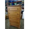 Image 1 : PINE 5 DRAWER CHEST OF DRAWERS