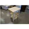 Image 2 : ROLLING WOOD KITCHEN CART