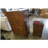 Image 8 : VINTAGE 9 DRAWER CHEST OF DRAWERS WITH 2 DRAWER NIGHTSTAND