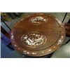 Image 2 : MOTHER OF PEARL INLAID SOLID ROSEWOOD DINING TABLE WITH 2 CHAIRS