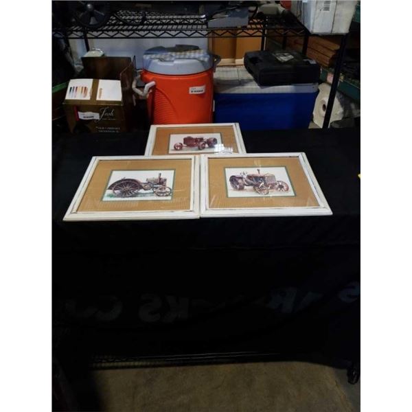 3 FRAMED TRACTOR PRINTS