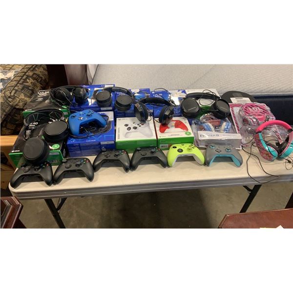 DEFECTIVE STORE RETURNS - 10 XBOX SERIES X/S/ ONE CONTROLLERS, 15 HEADPHONES, GAMING, WIRELESS, WIRE