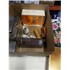 Image 2 : BOX OF TINS, CANNISTER SET, KITCHEN ITEMS AND DECORATIONS