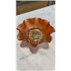 Image 3 : AMETHYST GLASS BASKET AND PEDESTAL DISH AND CARNIVAL GLASS BOWL
