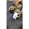 Image 2 : ANTQUE SAD IRONS, PULLEYS, OIL CAN AND INSULATORS