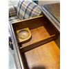Image 8 : ANTIQUE WALNUT CARVED 4 DRAWER CHEST W/ GLASS TOP