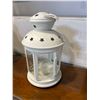 Image 2 : PAIR OF WHITE METAL LANTERNS W/ GLASS DOORS