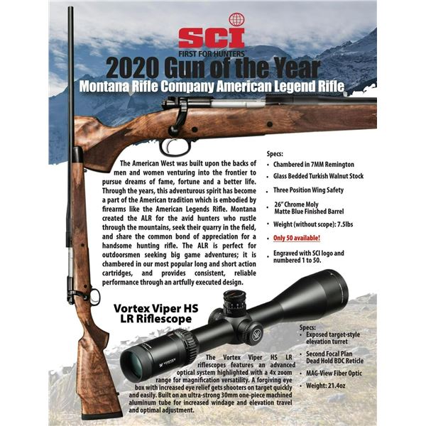 # 8 of 10 Ammo Boxes. Montana Rifle Company, American Legends Rifle w/Vortex Viper Scope in 7MM Rem