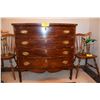Image 2 : MAHOGANY BOW FRONT CHEST OF DRAWERS W/INLAY