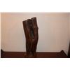 Image 2 : CARVED WOOD STATUE, NUDE FEMALE W/DOG; SIGNED (23 1/2" TALL)