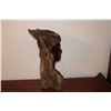 Image 2 : CARVED WOOD FEMALE BUST; SIGNED FRANK SCHIRMAN (19" TALL)