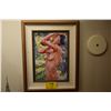Image 1 : FRAMED PRINT, "NUDE FEMALE IN THE RAIN" (22" X 28")