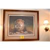 Image 1 : FRAMED ART PRINT, "LION"; SIGNED 18/95 (40 1/2" X 34 3/4")